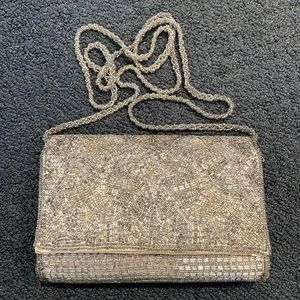 Vintage Silver Beaded Bag
